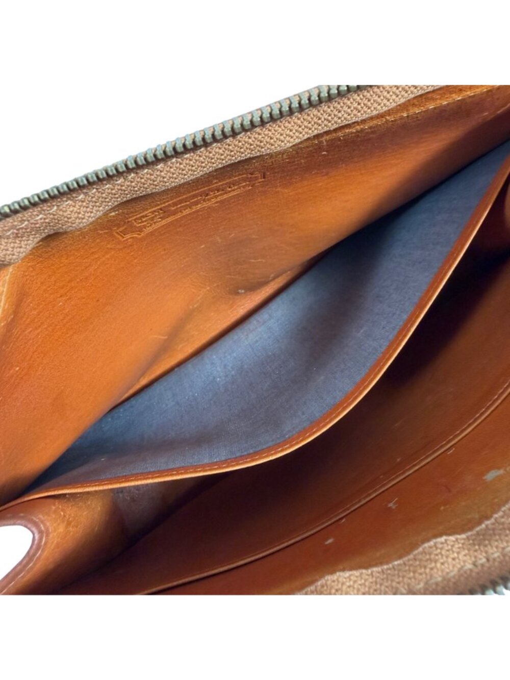 Vintage MCM Monogrammed Cognac Brown Coated Canvas Leather Trim Clutch Pouch - Picture 12 of 12